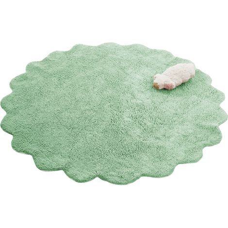 Kinderteppich ANEGUNDI Grün ø 120 cm Baumwolle mit Kissen (1/5)