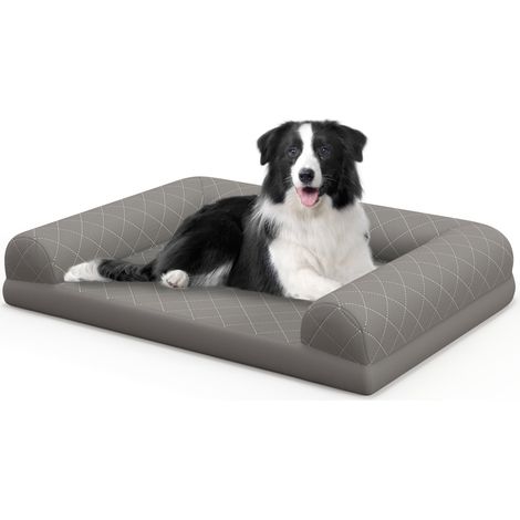 Letto ortopedico per cani, medio, in schiuma a nido d'ape, grigio