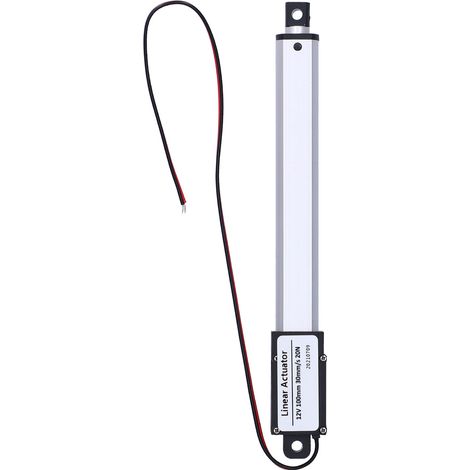 Vérin électrique 12V DC course 100mm, interrupteur fin de course intégré, silencieux, usage industriel agricole, vitesse 30mm/s, poussée 20N, mini actionneur linéaire (1/5)