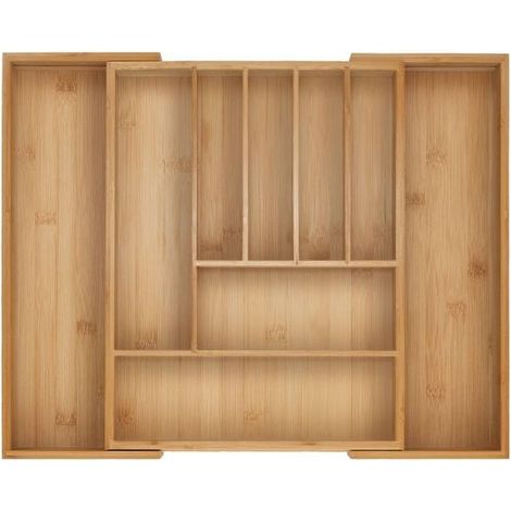 Range couverts reglable en bambou pour tiroirs (1/5)