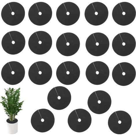 20 Pièces Toile Anti Mauvaises Herbes Rond 15 cm Anneau de Paillage,Tapis de Protection Contre Les Mauvaises Herbes Non tissés,pour Arbres Jardins Potager Fleurs Paysagement (1/5)