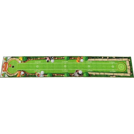 Tapis de putting de golf avec échelle, dos en nylon polyester TPR, accessoire de pratique de golf portable pour balcon, cour ou bureau (1/5)