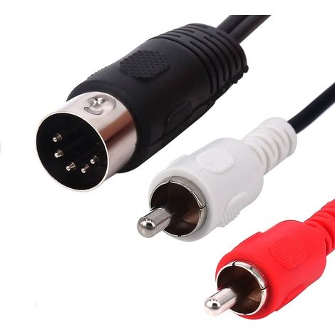 Cable Audio Estereo DIN 5 pines a RCA 1 M Negro (1/4)