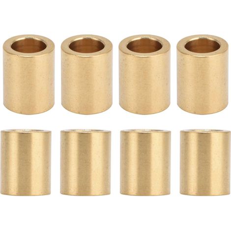 8 Stück selbstschmierende Messinghülsen, 8 mm Bohrung x 12 mm Außendurchmesser x 15 mm Länge, Speziallagerhülse für Messinggleiter (1/5)