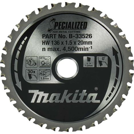 Makita - Lame de scie circulaire pour métal, 136x20 mm, 30 dents B-33526