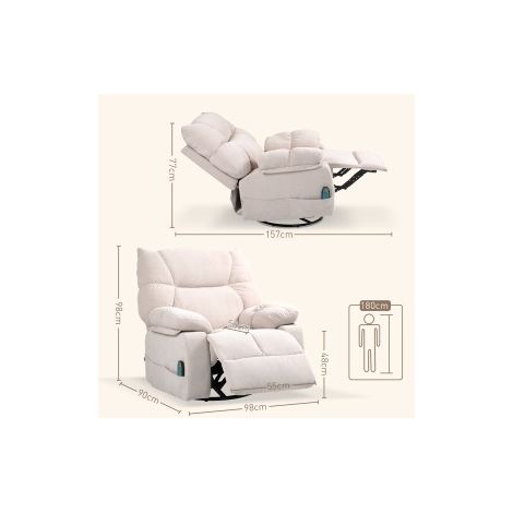 Fauteuil de relaxation électrique avec fonction massage, chauffage, inclinaison et rotation à 360° (1/5)