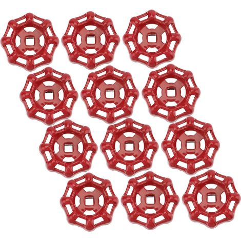 12 pièces Poignée de Vanne Fonte Rouge Roue (1/5)