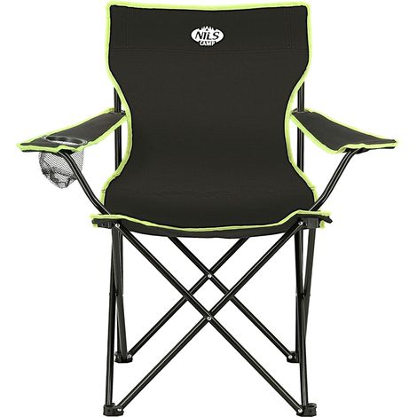 Campingstuhl, Schwarz-Limette, faltbar, leicht