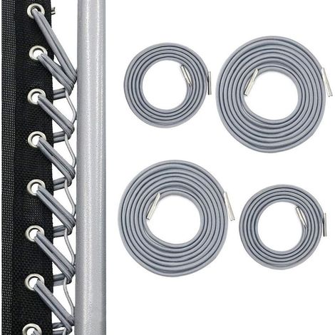 Lot de 4 cordons élastiques pour transats, QttvbTna, gris, 2 x 2,2 m et 2 x 1,4 m (1/5)
