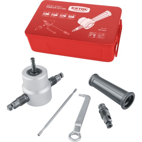 Accesorio de taladro EXTOL PREMIUM para cortar chapa metálica, doble filo 8813651 (1/4)