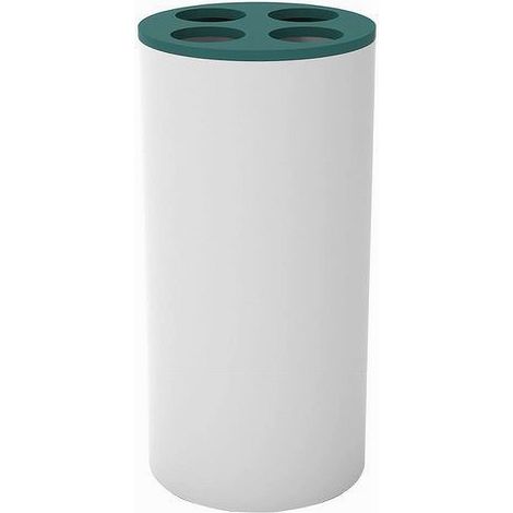 Cleafe - Bicchiere Portaspazzolini 4 Fori Bianco Verde In Plastica Accessorio Bagno 69979 - (1/2)