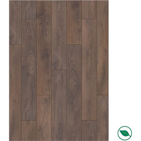 Forestea – Sol stratifié effet parquet 8 mm – Chêne terre – Boîte de 9 lames – Dimensions 1285 x 192 mm – Résistant à l’eau jusqu’à 100 heures