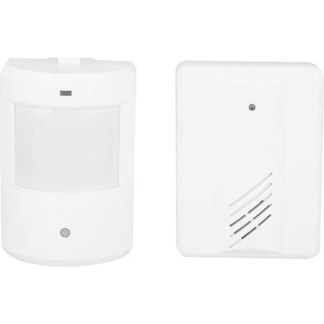 Sonnette d'alarme sans fil avec capteur infrarouge, système de sécurité pour l'entrée de votre maison ou appartement. Matériau ABS robuste. (1/4)