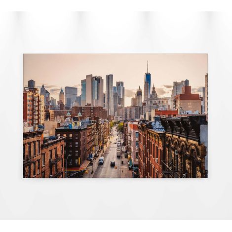 Tableau tendance paysage américain | Tableau sur toile contemporain idéal pour salon | Tableau décoratif rues de New York - 0,9 x 0,6 m (1/5)