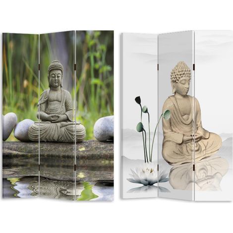 Paravent imprimé 3 panneaux Buddha 120,6x2,5xh180,6x2,5xh180 (1/3)