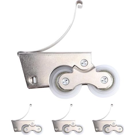 4 Jeux De Roulettes De Porte Coulissante En Métal Roue Porte Coulissante Placard Poulie Pour Mobile Et Fenêtre Kit De Remplacement Avec 12 Vis Fonctionnement Fluide Et Silencieux (1/5)