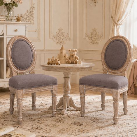 Lot de 2 chaises Enfant en Velours Marron, Fauteuils Enfant Rembourrés avec Dossier à Oreilles, Sièges pour Chambre d'Enfant, Salle de Jeux et Coin Lecture, Charge Max. 120 kg