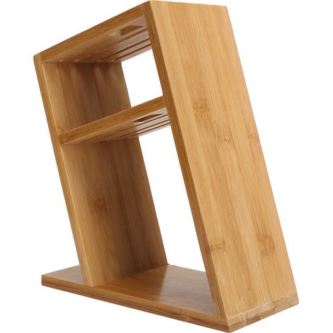 Schräger Messerhalter aus Bambus, multifunktionaler Messerblock, belüfteter und perforierter Küchenständer, Messerorganizer für die Arbeitsplatte (1/5)