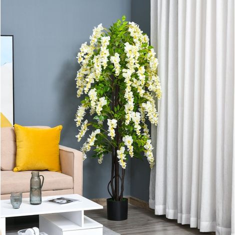 Pianta artificiale glicine bianco 165 cm in vaso, per interno ed esterno DESVIAE (1/5)