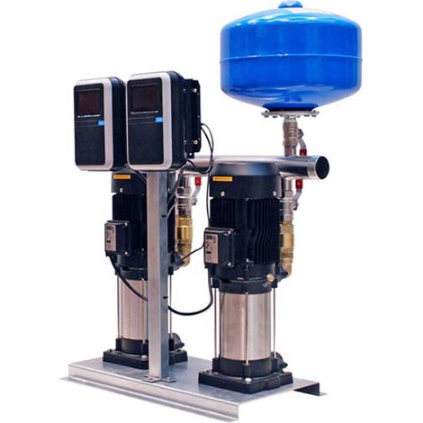 Groupe de pression automatique GPDVAR Double avec entraînement à fréquence variable et chaudière  Raccordement de la pompe: Monophasé - Puissance hp: 2 x 2 hp
