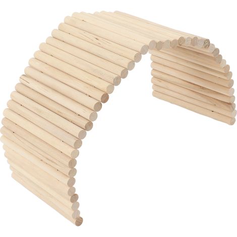 Pont-cachette en bois sécurisé et flexible pour petits animaux (lapins, cochons d'Inde, hamsters), 15 x 30 cm (1/5)