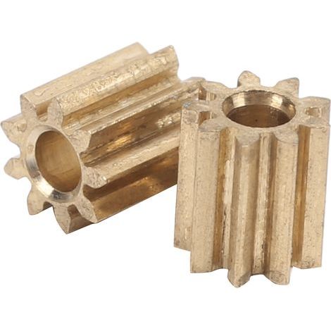 Messing-Motorritzel, 9 Zähne, Modul 0,5 – Kompatible Ersatzteile für Duplo Intelli Lok, 2er-Set (1/5)