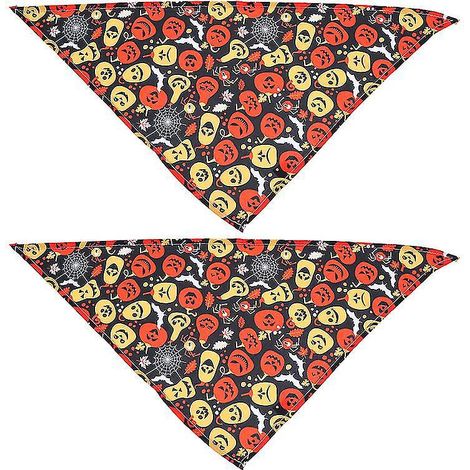 Lot de 2 écharpes triangulaires pour chien, idéales pour les décorations d'Halloween