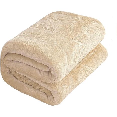 BEBUSINGOTO Couverture en laine d'agneau 127 x 152 cm, confortable et simple, adaptée au lit, au canapé, au pouf, aux voyages, au camping (1/5)