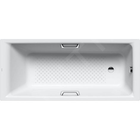 Kaldewei Ambiente - Baignoire rectangulaire Puro Star 693, 170x80 cm, avec trous pour poignées, antidérapant sur toute la largeur, effet Perl, blanc 259534013001 (1/3)