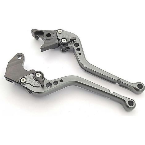 Convient pour la moto Buell XB12Ss, levier de réglage de frein, d'embrayage et de klaxon modifiés au guidon, en alliage d'aluminium (gris long). (1/5)