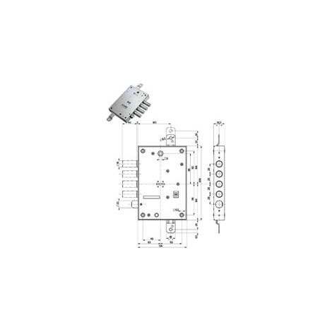 SERRATURA TRIPLICE APPLICARE CON SCROCCO DM BLINDATE 52571ML/28 mm.63 DX/SX (52571ML 28 36) MOTTURA