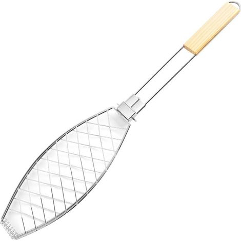 Grille de cuisson pour poisson - En acier inoxydable - 63 x 12 cm (1/2)