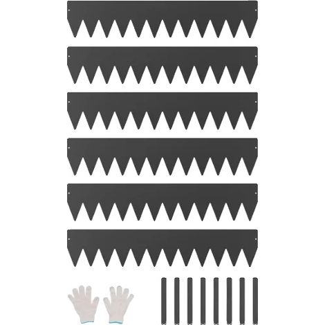 Bordillo para jardines, acero Cor-Ten, diseño flexible, negro. (1/2)