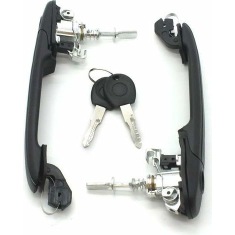 Memkey – Poignée de porte extérieure avec verrouillage de sécurité – Compatible Galaxy. Seat Alhambra. VW Polo. Sharan – 1 paire avec 2 clés - 6N0837207 (1/5)
