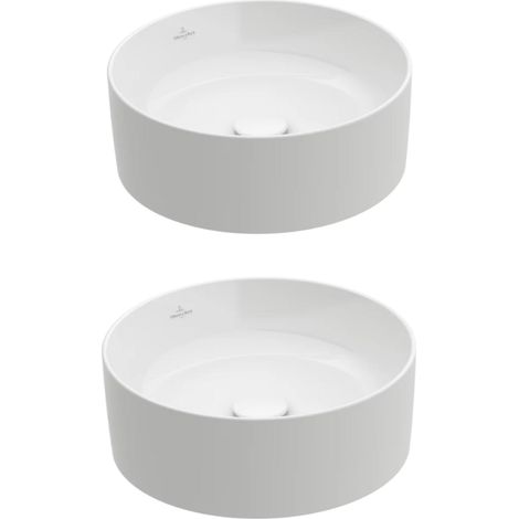 Conjunto de dos lavabos sobre encimera redondos 40 x 40 VILLEROY ET BOCH Collaro Blanco