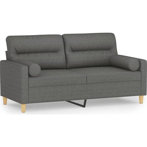 Maison Exclusive - Divano a 2 Posti con Cuscini Grigio Scuro 140 cm in Tessuto