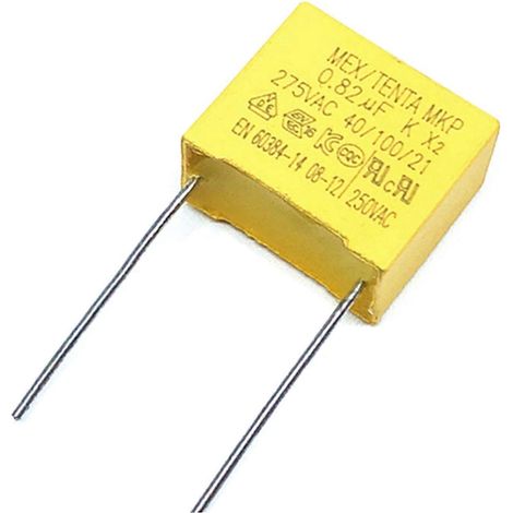 Condensateur de sécurité 0,47 µF 0,22 µF 0,33 µF 0,82 0,68 275 V 474 kΩ x2 MKP Pas de broche 15 mm - 0,82