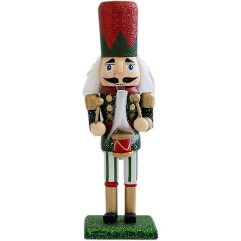 Figurine Casse-Noisette de Noël, ornement traditionnel, figurine de Casse-Noisette, décoration de Noël pour centre de table, étagère ou maison-Green (1/5)