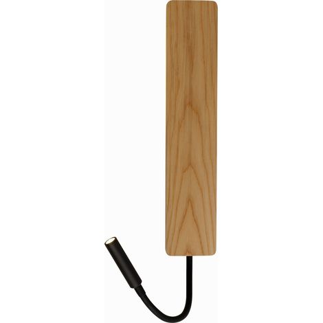 Aplique Led de Pared con Flexo y USB 5w+3w de madera clara (1/4)