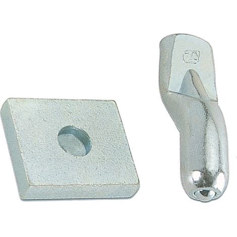 10PZ PIASTRA CON PERNO PER CARDINE MM. 20 ZINCATO (1/2)