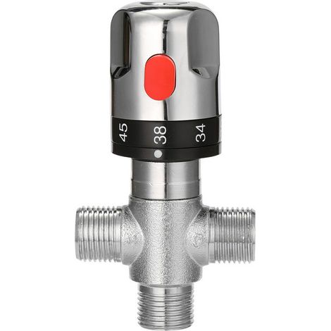 Mitigeur thermostatique réglable de salle de bains mitigeur d'eau en laiton vanne de contrôle de température de mélange d'eau chaude/froide pour chauffe-eau domestique (Type 1) (1/5)