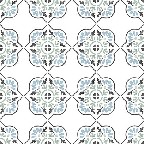 Carrelage effet Carreau ciment Lioris Bleu 12,3x12,3x0,87 cm Tanerio - Sol et mur intérieur (vendu par carton de 0,51 m²) - RO'MA CARRELAGE