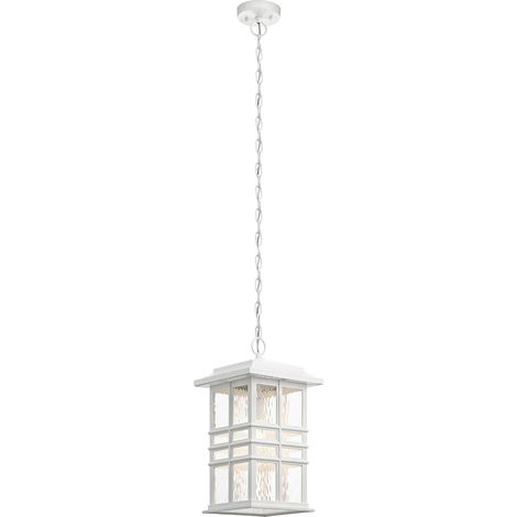 Elstead Beacon Square Outdoor 1 Light Chain Lantern, White, IP44, E27 (1/4)