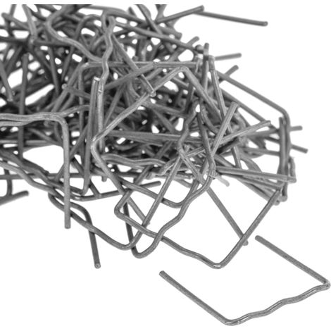 BeMatik - 100 unités d'agrafes de soudage pour surfaces planes en plastique de 0,6 mm pour la réparation de pièces en plastique et de pare-chocs avec pistolet chaud (1/5)