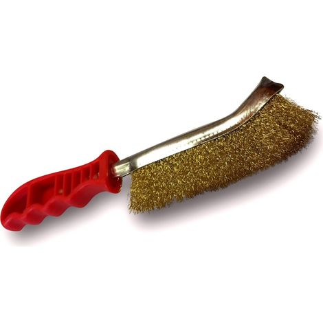 Brosse à main métallique convexe Modèle SKRIB - A l'unité - Acier laitonné (1/5)