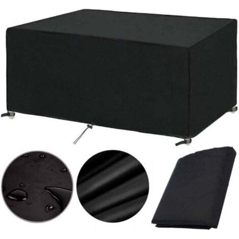 420D housse Salon de Jardin 200x100x75cm Protection Bache Table de Jardin Mobilier Extérieur Imperméable Coupe-Vent Anti-UV Résistant Au Froid Housse de Meuble Tissu Oxford (1/4)