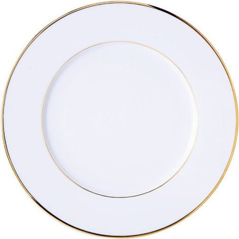 6 x assiettes plates FILET OR - Porcelaine - 26,5cm - Novastyl