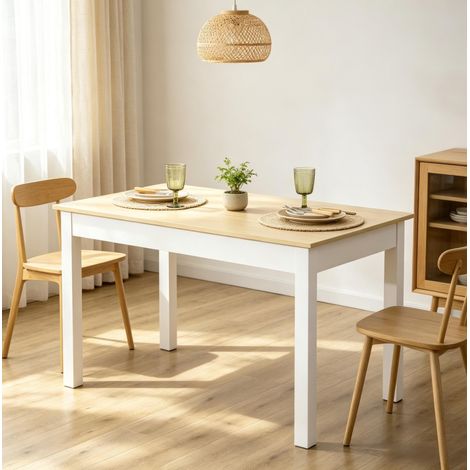 Mesa de comedor 119 x 70 cm de aglomerado, roble y blanco HAVRYA (1/5)