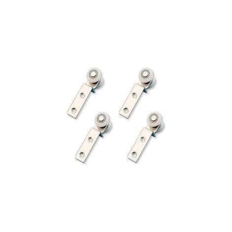 Roulettes porte coulissante 20 mm en alliage argenté, lot de quatre roulettes pour rail de porte et support coulissant, quincaillerie du meuble pour abri jardin et pergola (1/5)