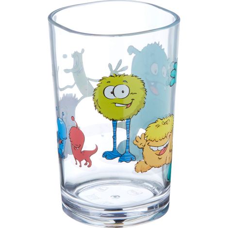 Verre à boire pour enfants, 0,2 litre, motif monstre, bleu/jaune, 1 pièce (lot de 1) (1/5)